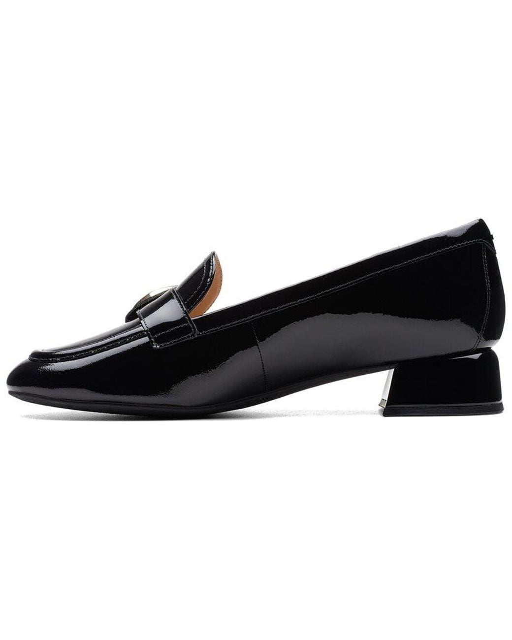 Clarks Black Daiss30 Trim Leather Flat