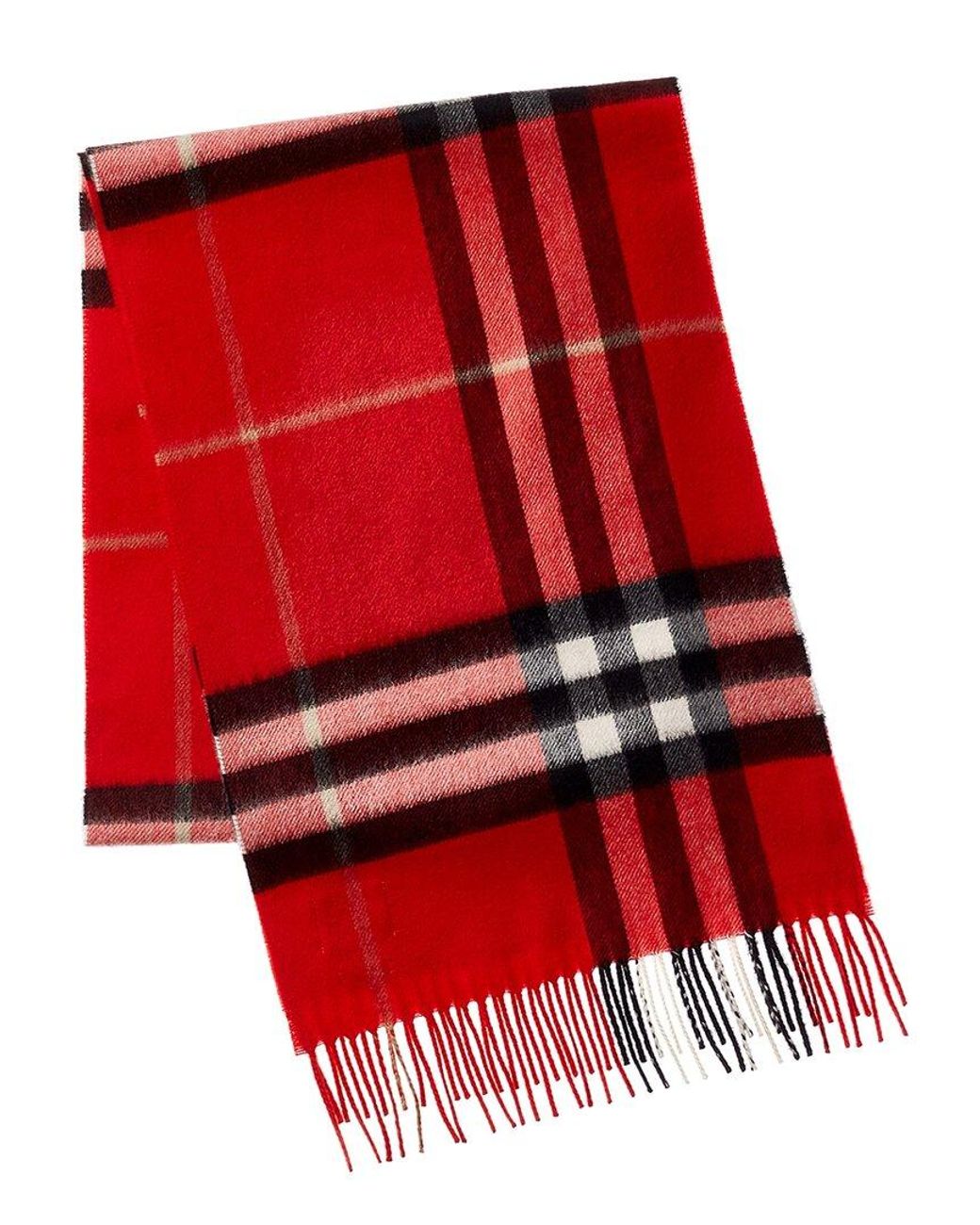 Burberry Red The Classic Check Cashmere Scarf