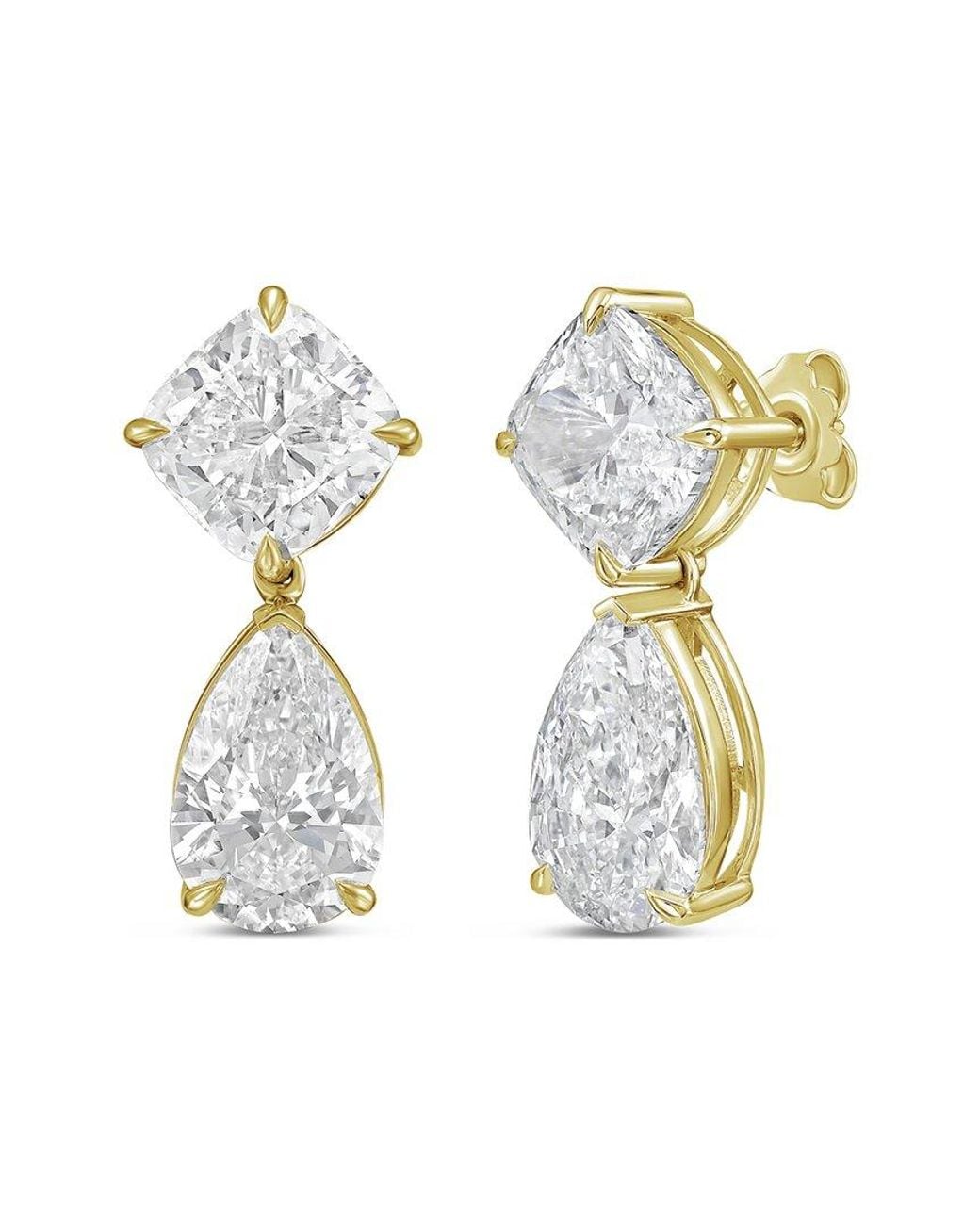 Diana M White Diana M. 14K 8.00 Ct. Tw. Lab-Grown Diamond Drop Earrings