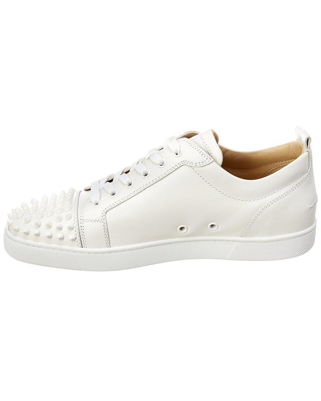 Christian Louboutin Louis Junior Spikes Cap-Toe Leather Sneakers - Men - White Sneakers - EU 41