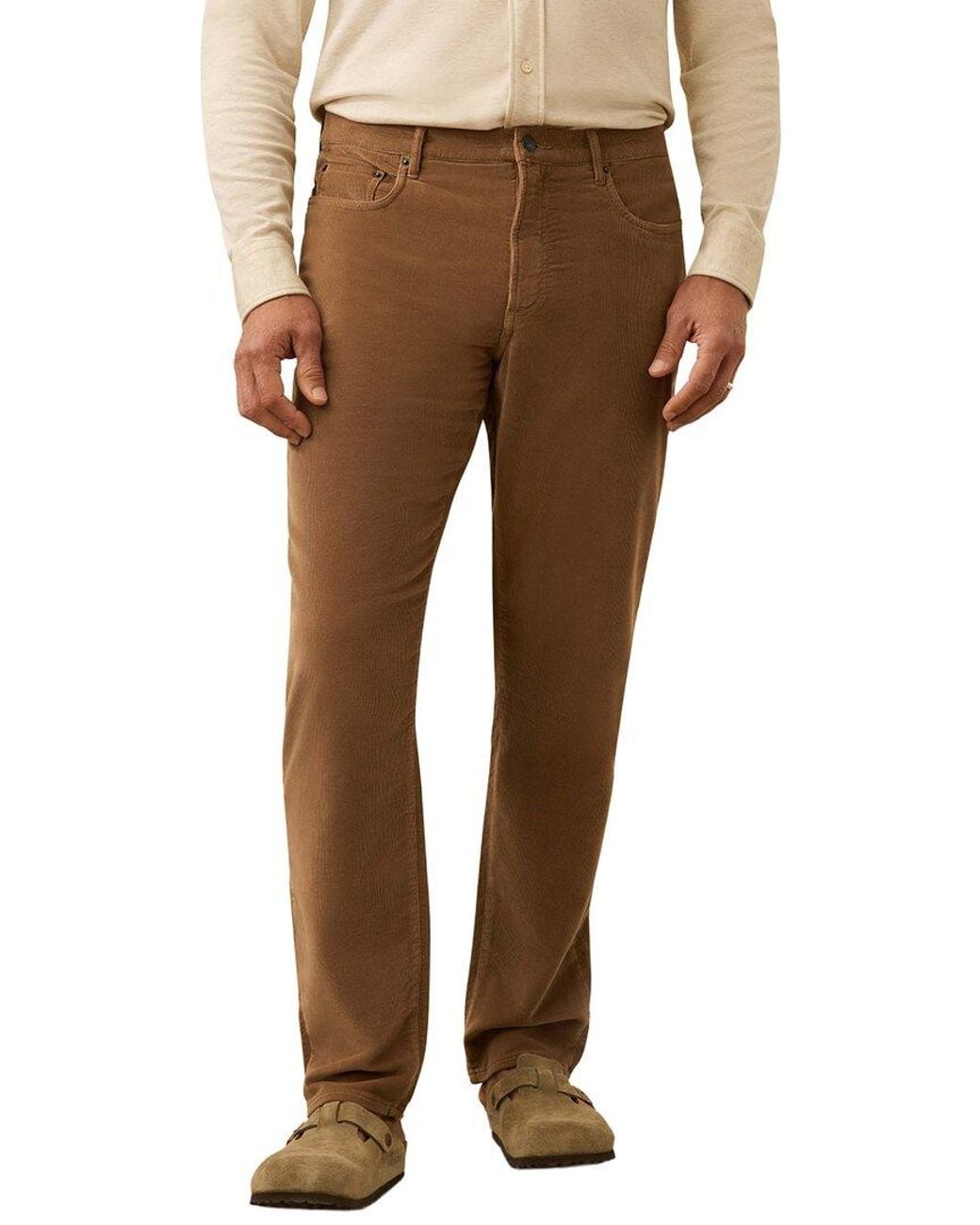 Faherty Brand Brown Stretch Corduroy Trouser for men