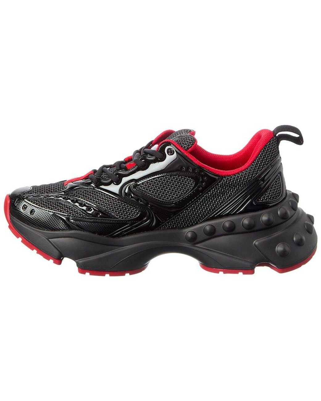 Christian Louboutin Red So Flo Mesh & Leather Sneaker for men