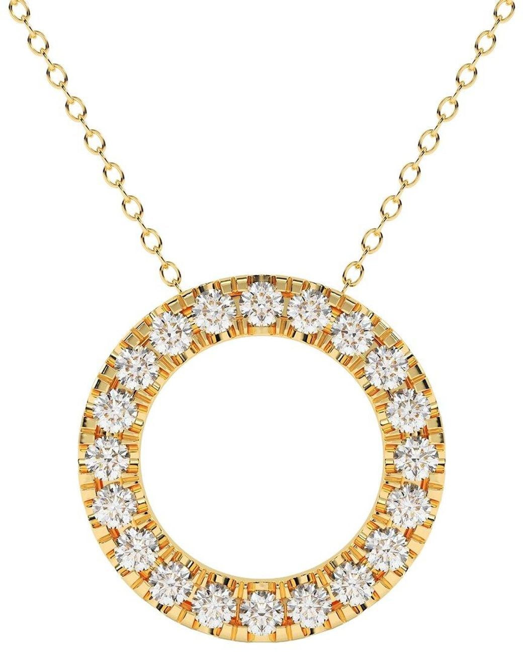 Diamond Select Cuts Metallic 14K 3.00 Ct. Tw. Diamond Pendant Necklace