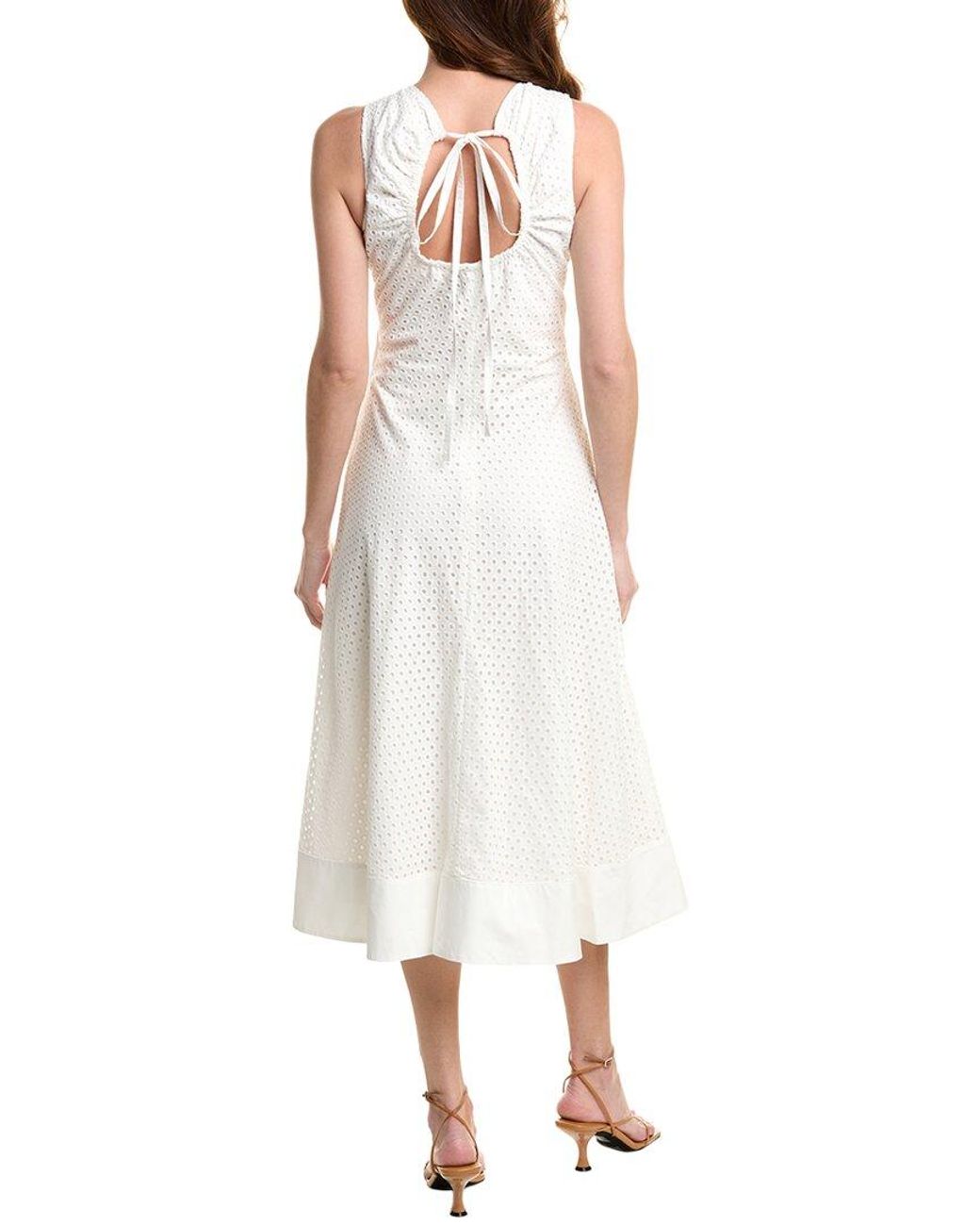 Proenza Schouler White Juno Eyelet Midi Dress