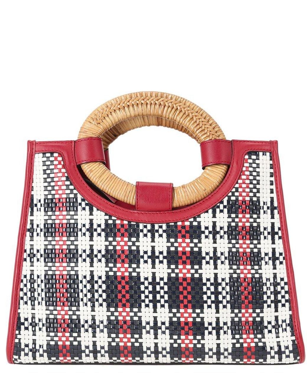 Fendi Red Runaway Plaid Shopper Tote Bag (Authentic Pre-Loved)