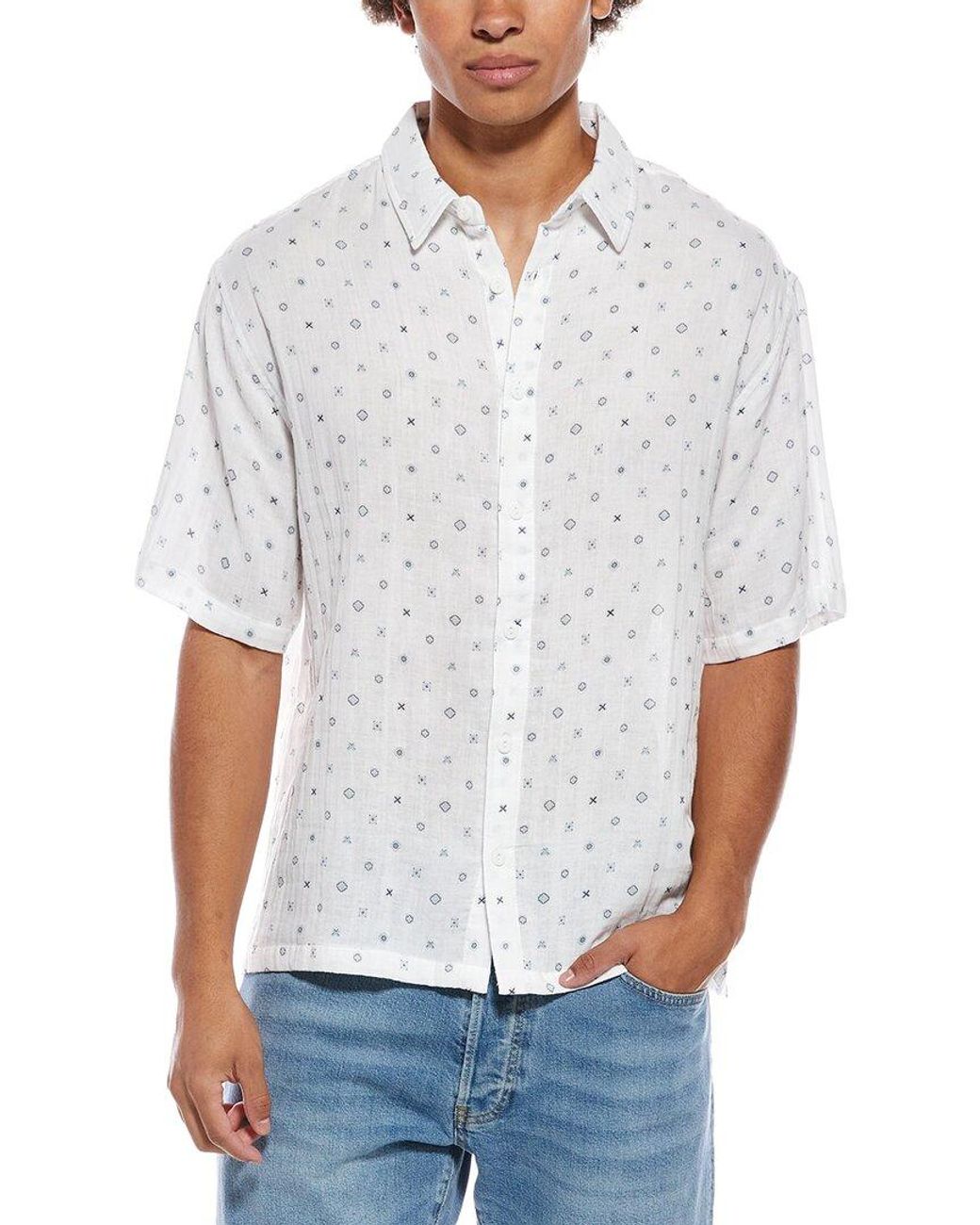Sovereign Code White Geometric Shirt for men