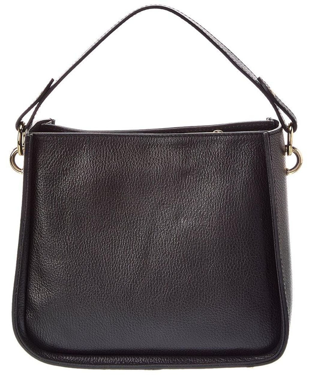 Italian Leather Black Shoulder Bag Leather Top Handles Bag