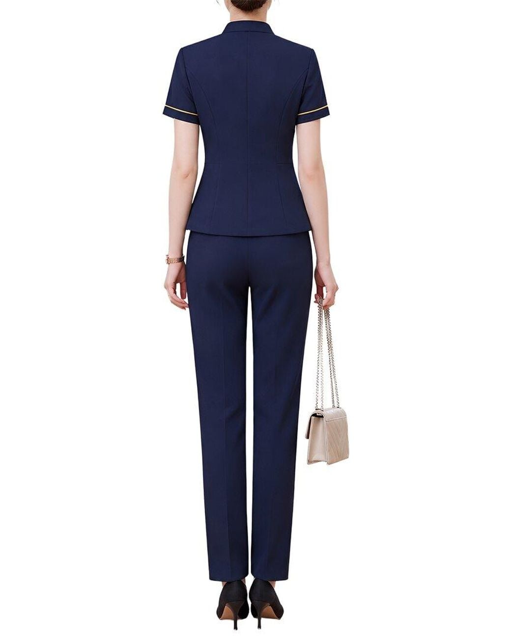 Adelin May Blue 2Pc Blouse & Pant Set