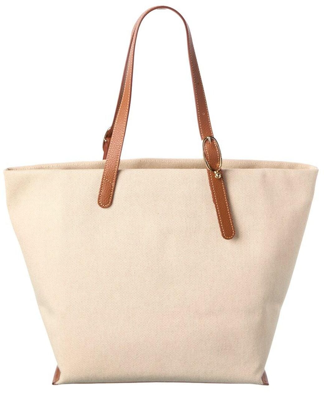 Longchamp Brown Epure Canvas & Leather Tote