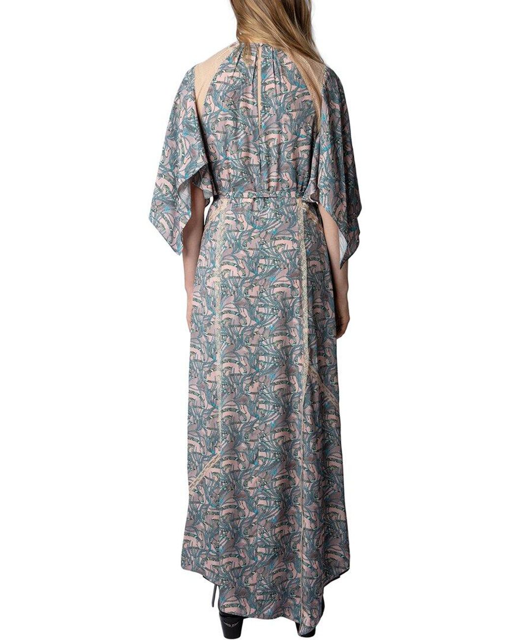 Zadig & Voltaire Gray Rielle Snake Chaines Silk-blend Dress