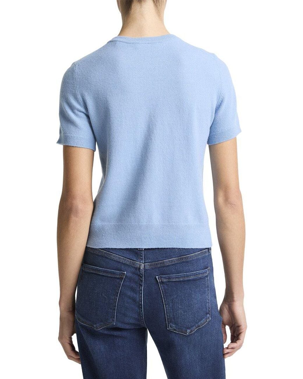 Vince Blue Relaxed Crew Wool & Cashmere-Blend Sweater
