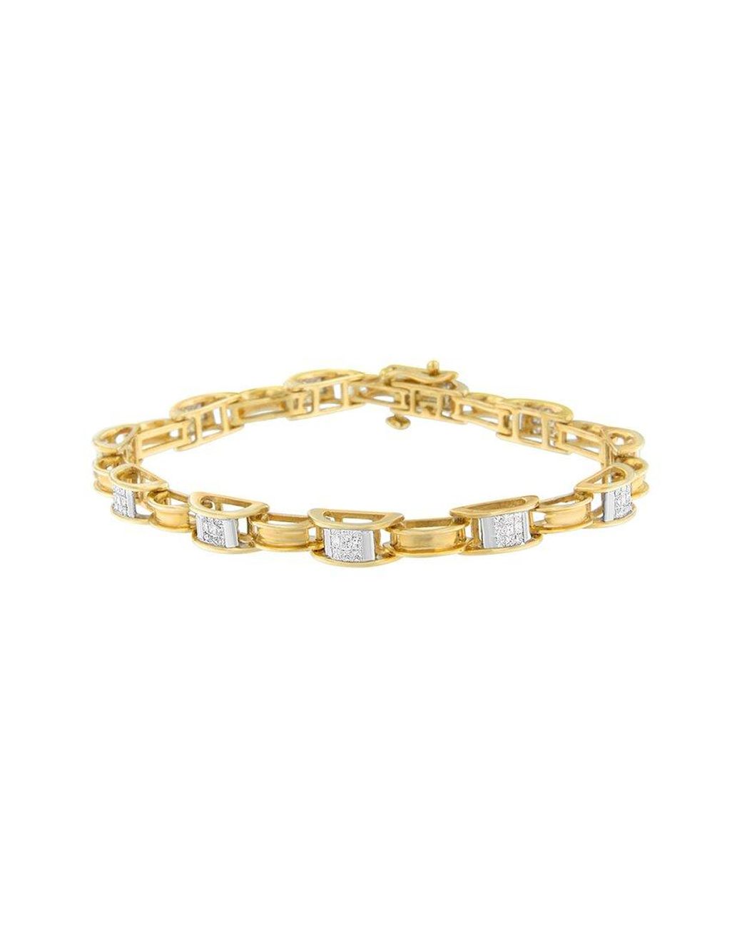 Haus of Brilliance Metallic 14K 1.00 Ct. Tw. Diamond Link Bracelet