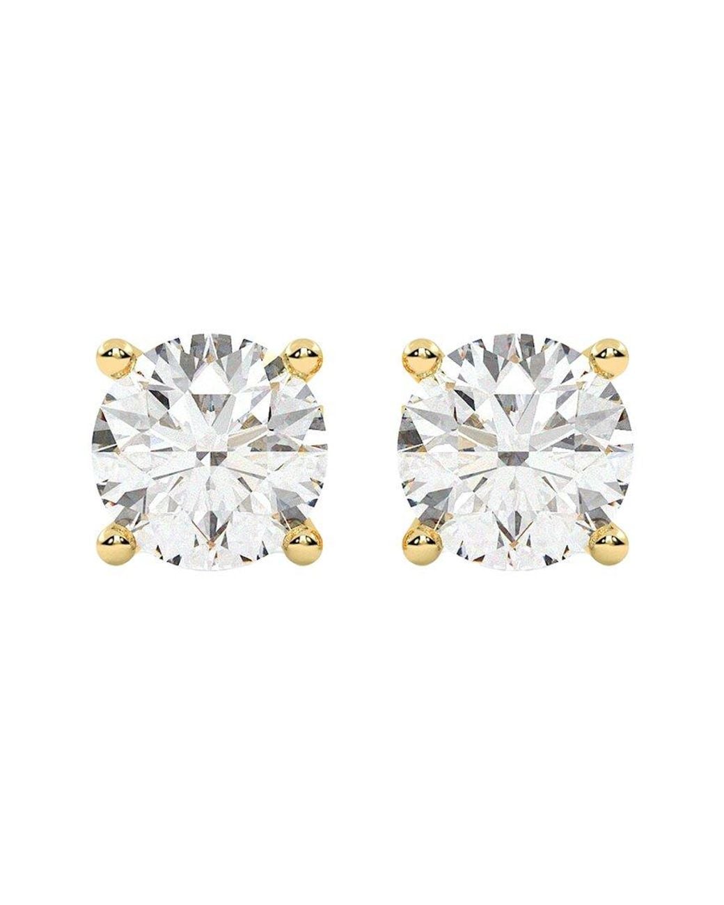 Diamond Select Cuts Metallic 14K 2.00 Ct. Tw. Diamond Earrings
