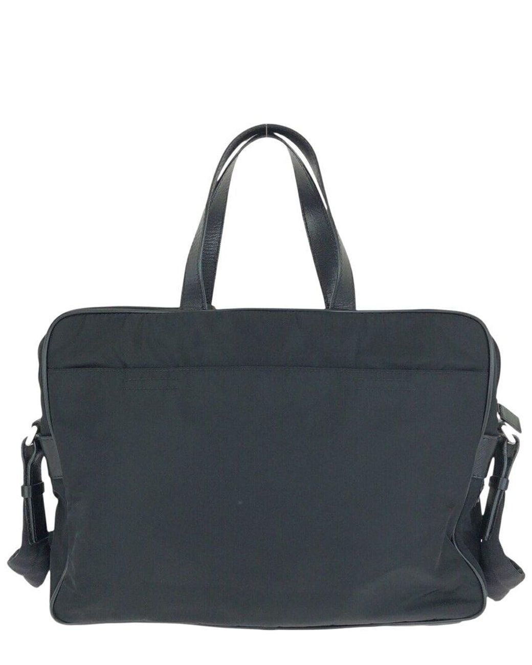 Prada Black Nylon & Leather 2Way Briefcase (Authentic Pre-Loved)