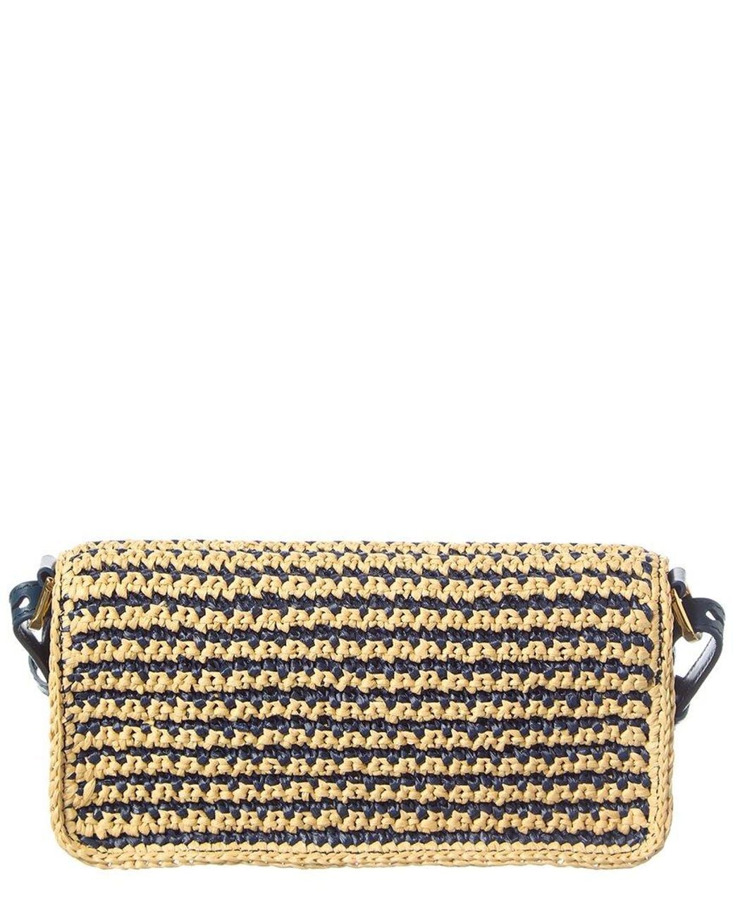 Christian Louboutin Metallic Crochet Raffia Crossbody