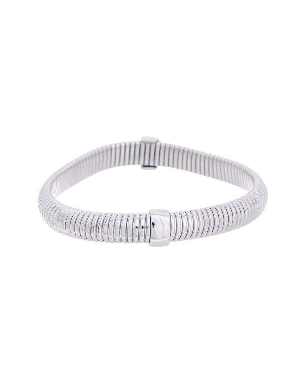 Meshmerise White 18K Plated 0.10 Ct. Tw. Diamond Mesh Bangle
