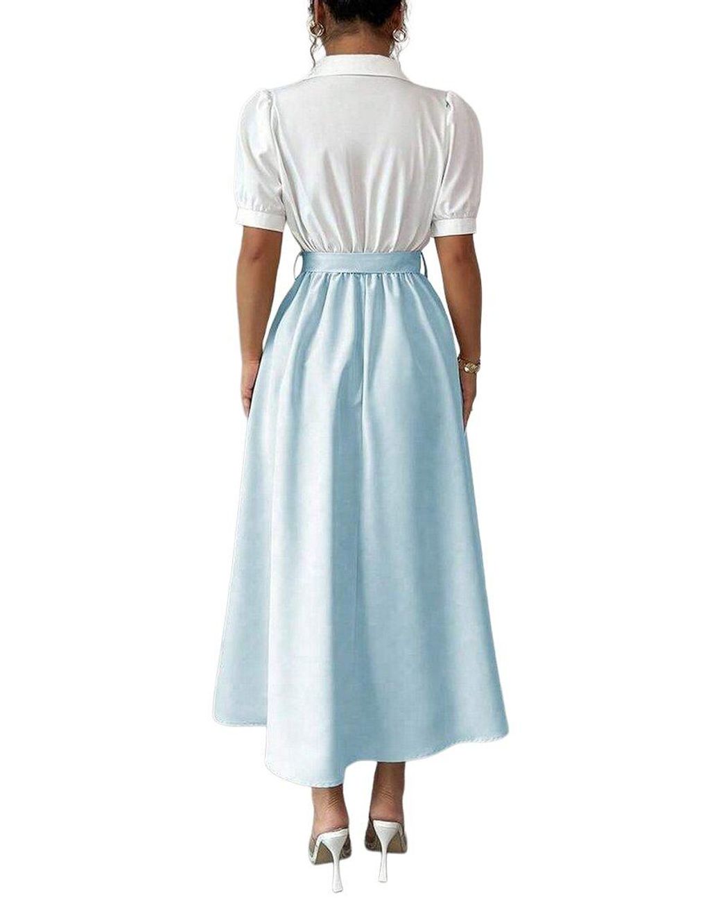 XIRELLI Blue Solid Maxi Dress