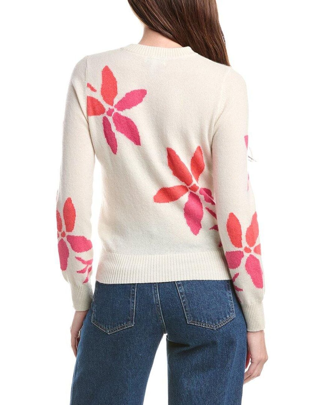 Isla Red Forrest Floral 100% Cashmere Top