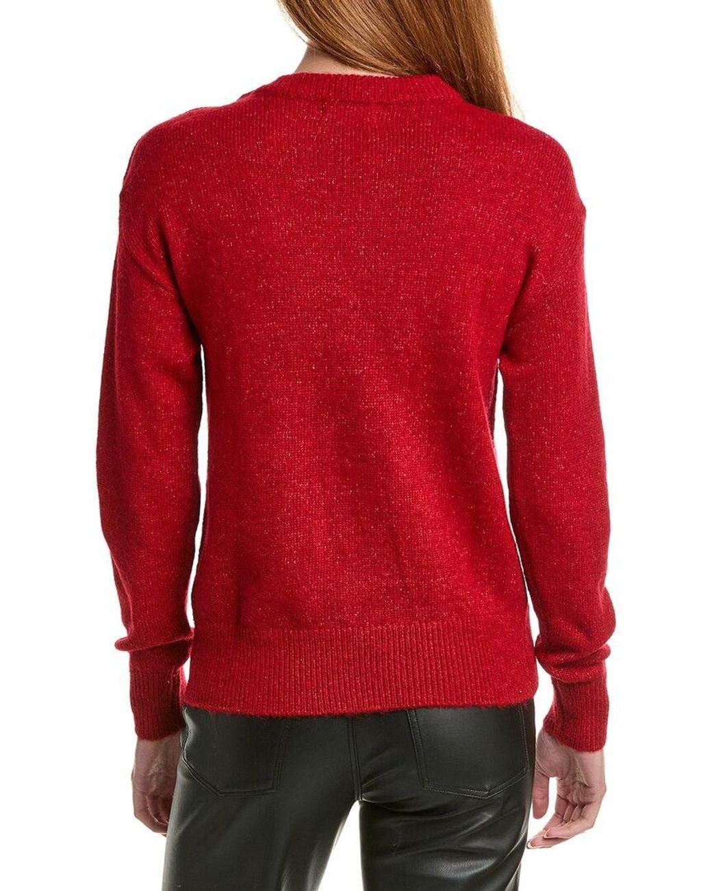 Karl Lagerfeld Red Front Bow Wool-Blend Sweater