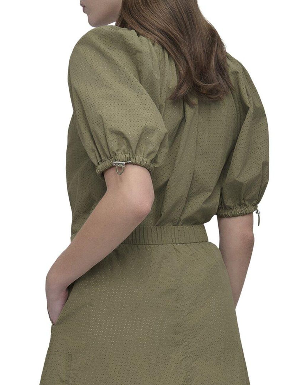 DKNY Green Bungee Sleeve Top