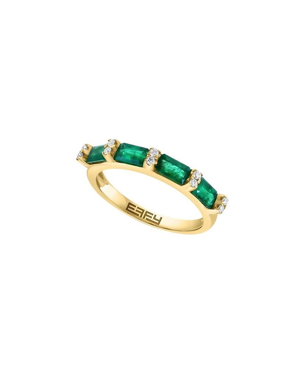 Effy Fine Jewelry Green 14K 1.16 Ct. Tw. Diamond & Emerald Ring