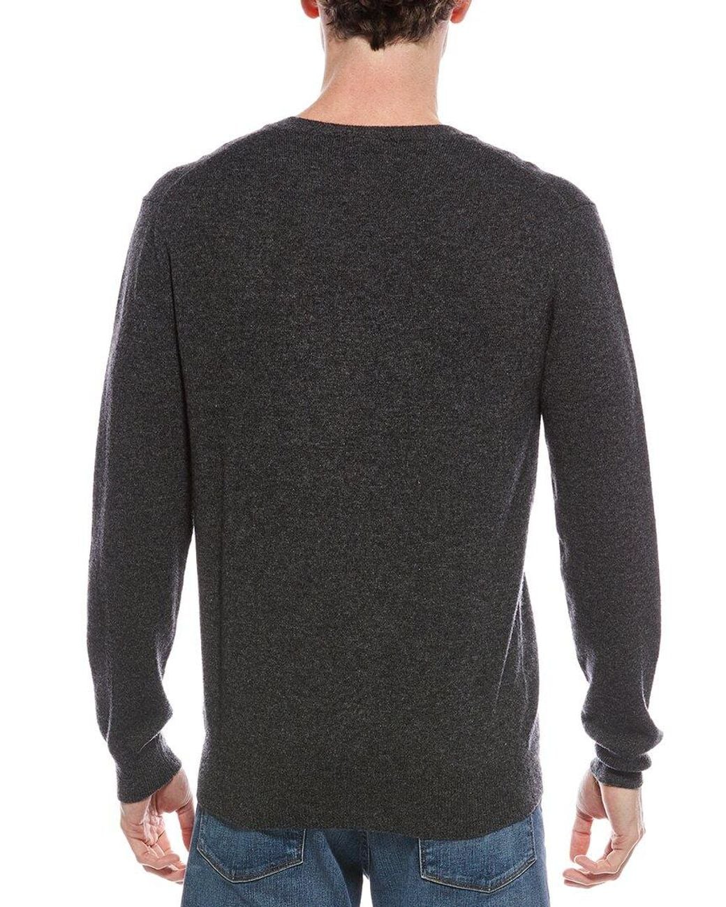 Forte Gray Cashmere V-Neck Cashmere Sweater for men