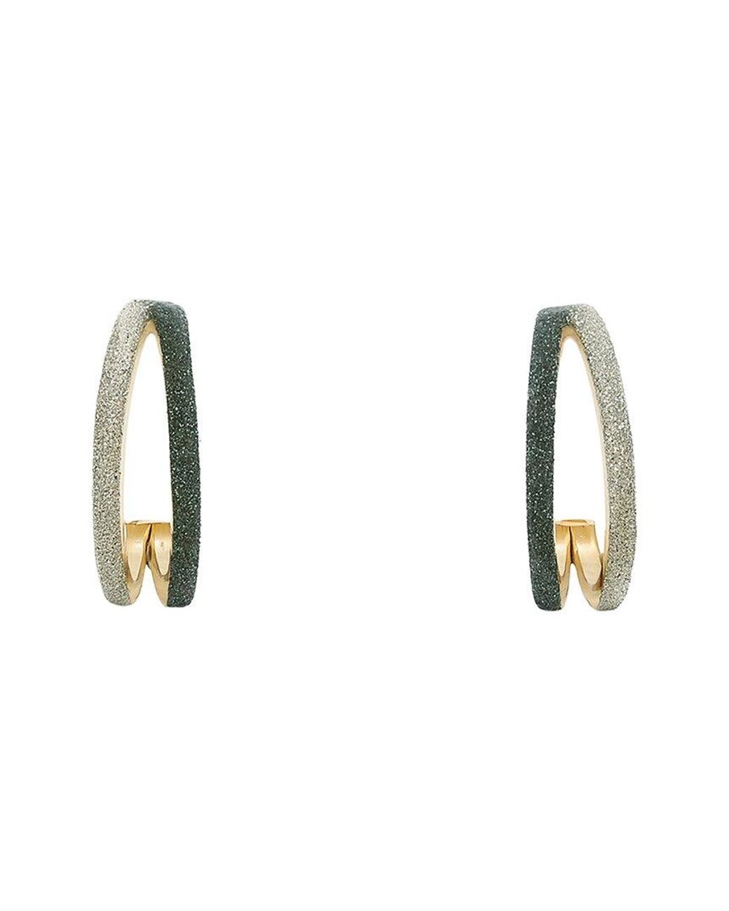 Maitre De Diamant Metallic 18K Sculpted Ombre Metal Hoop Earrings