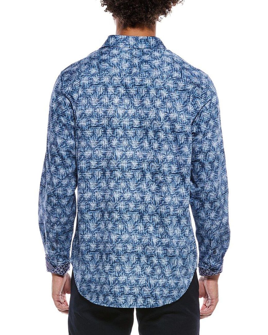 Robert Graham Blue Walrow Woven Shirt for men