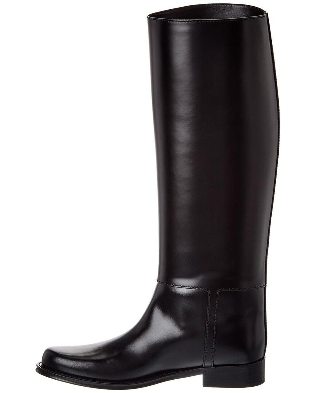 Saint Laurent Black Julia Leather Knee-High Boot