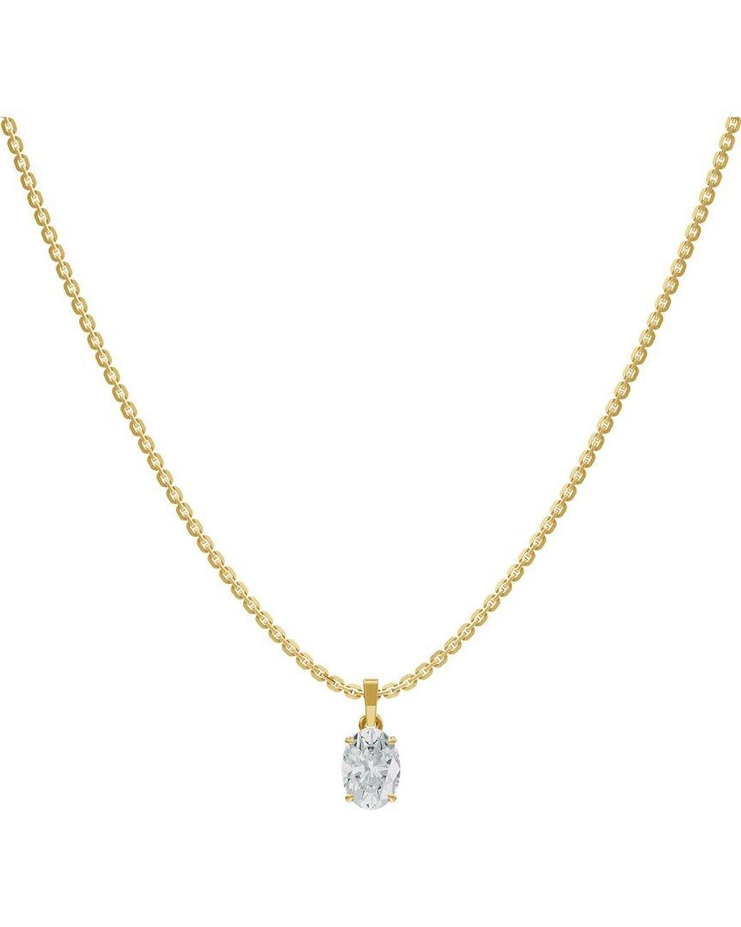 Lab Grown Diamonds Metallic 18K Over 1.00 Ct. Tw. Lab-Grown Diamond Necklace