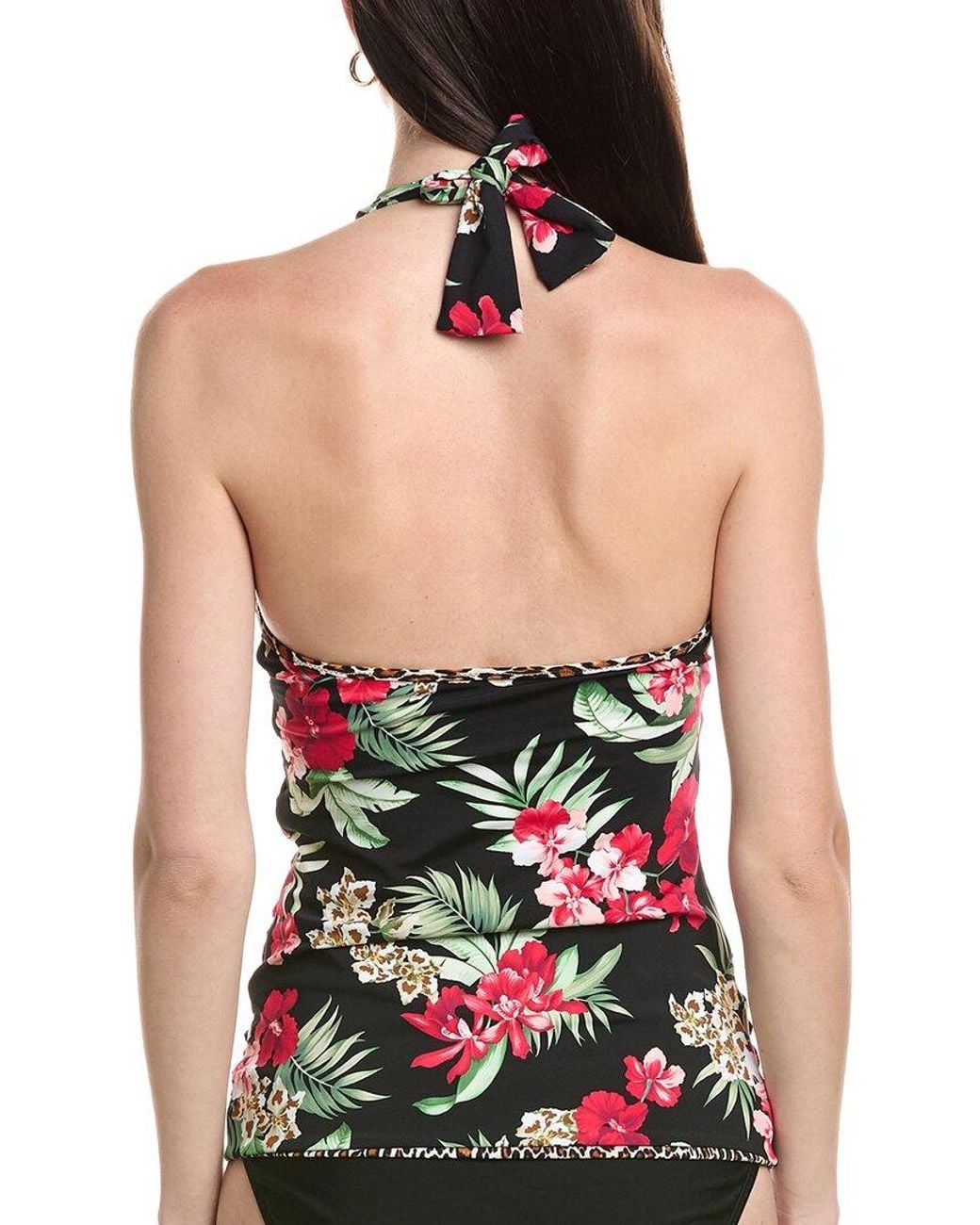Tommy Bahama Black Lily Cat Halter Tankini