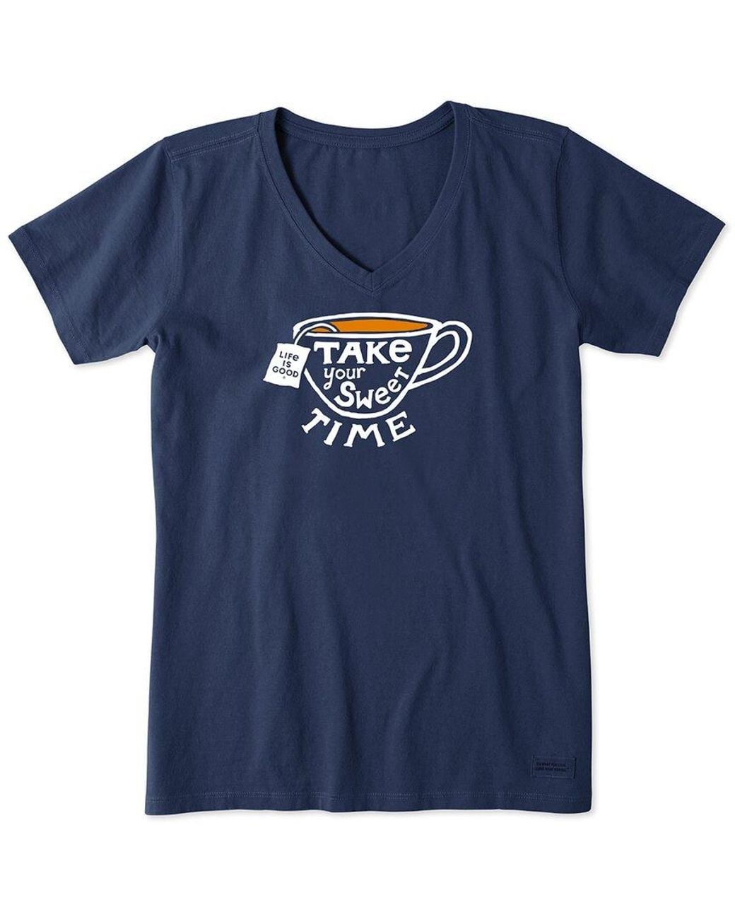 Life Is Good. Blue Crusher V-Neck T-Shirt