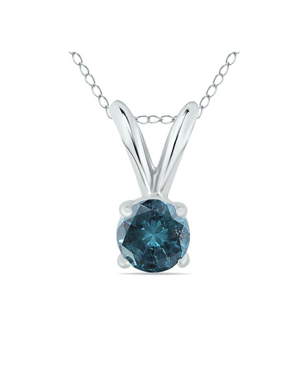 Diamond Select Cuts Blue 14K 0.23 Ct. Tw. Diamond Necklace