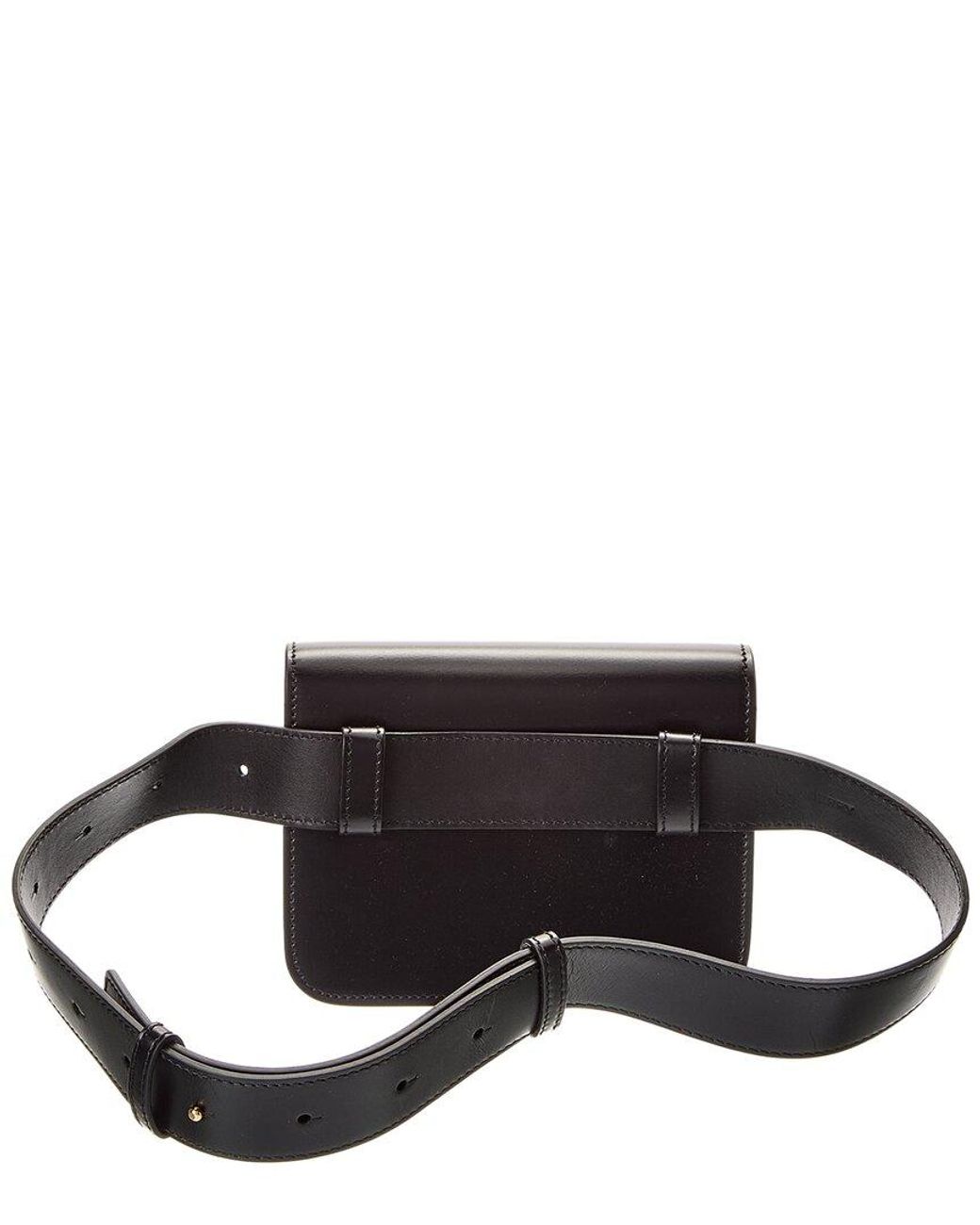 Burberry Black Dnu Tb Leather Belt Bag (Authentic Pre-Owned)