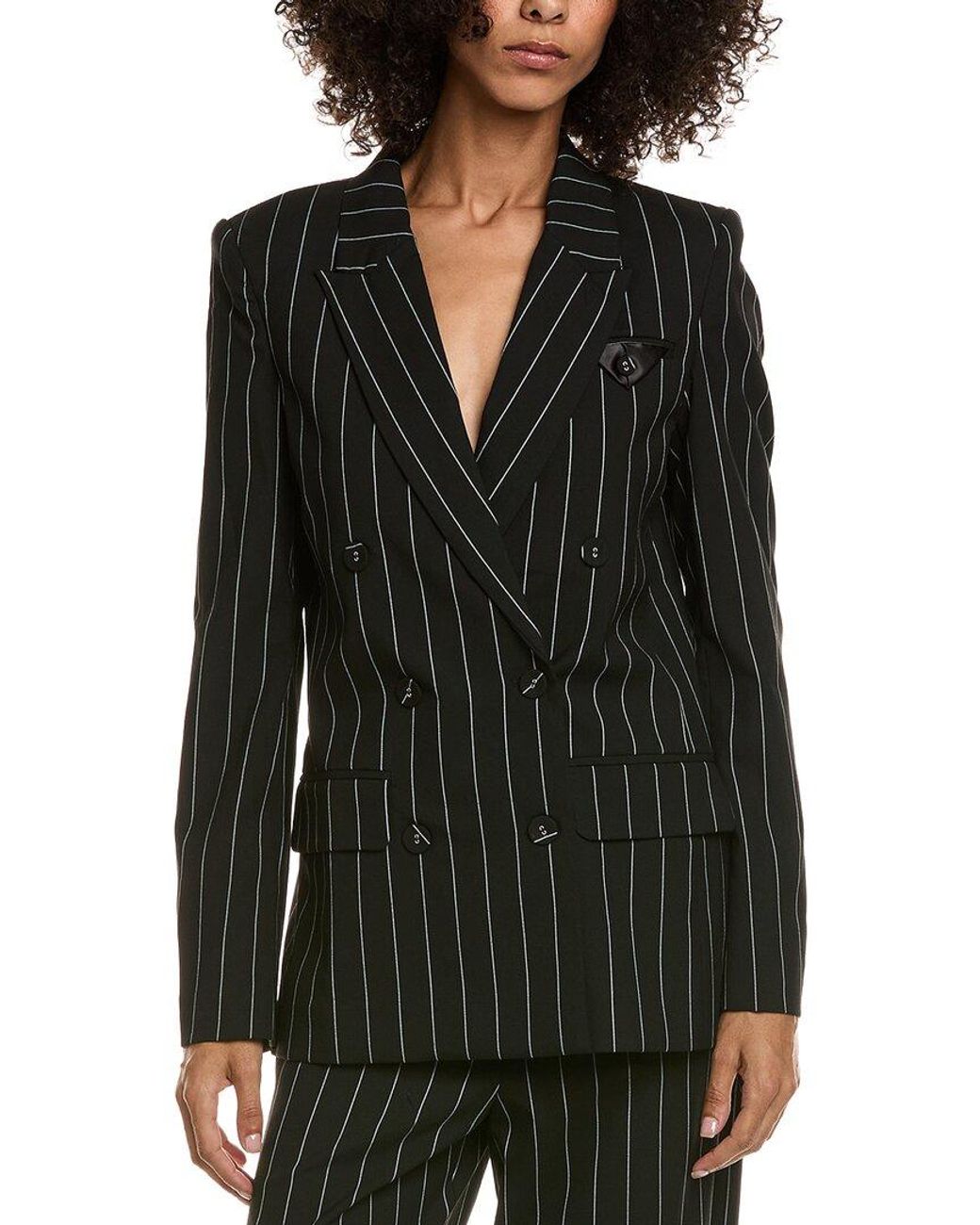Bardot Black Sloane Pinstripe Blazer