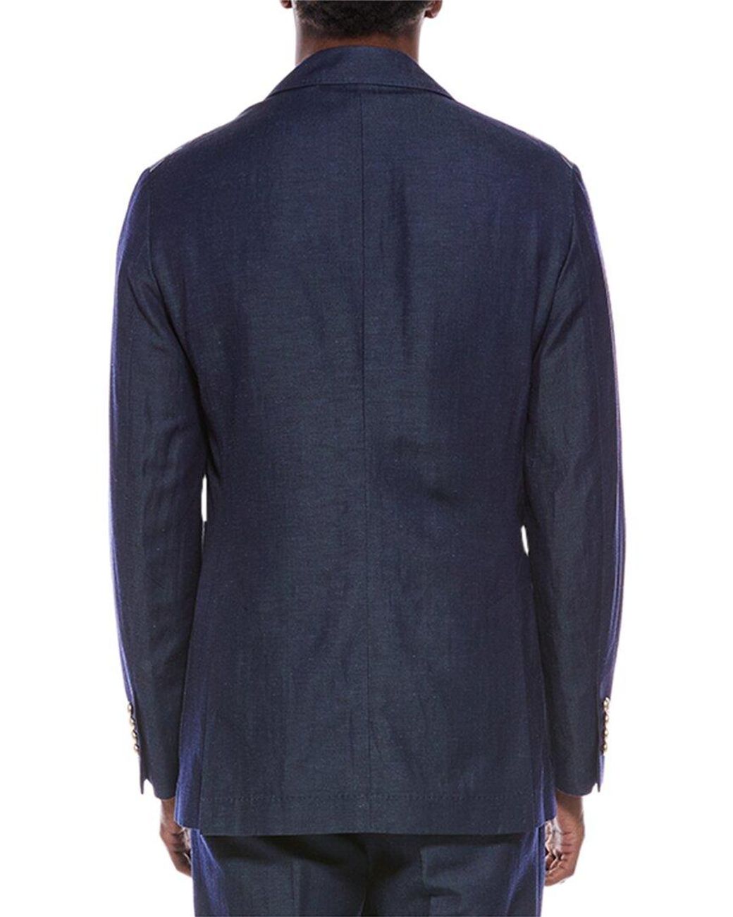 Brunello Cucinelli Blue Wool & Linen-Blend Blazer for men