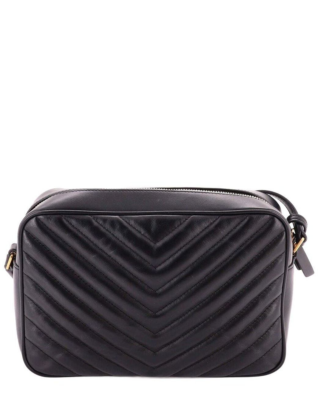Saint Laurent Black Matelasse Chevron Leather Lou Camera Bag Small (Authentic Pre-Loved)