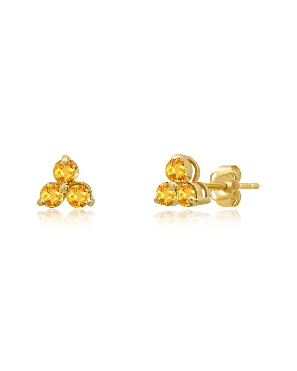MaxColor Metallic 14K 0.25 Ct. Tw. Citrine Studs