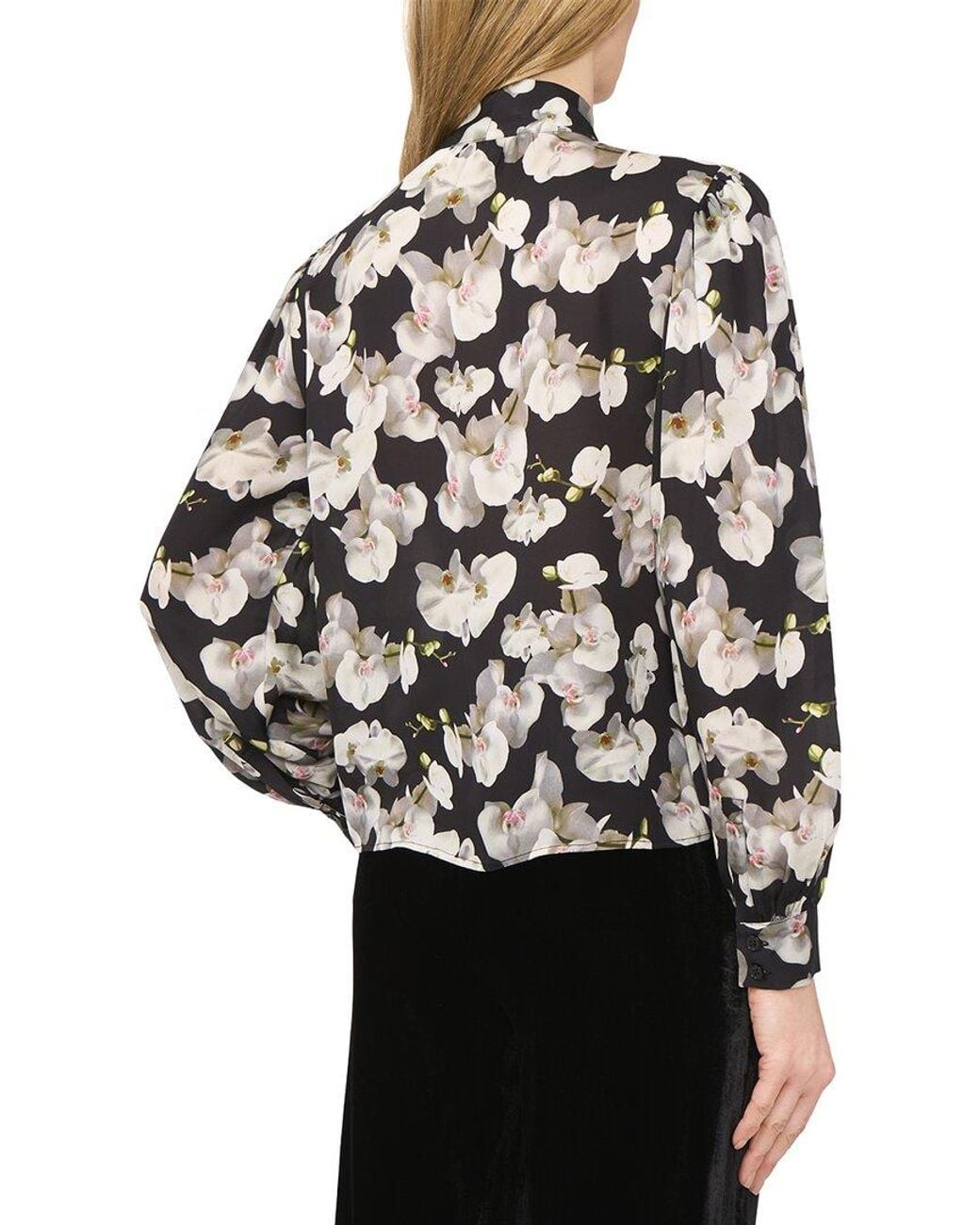 Ted Baker Black Neck Tie Button Down Blouse