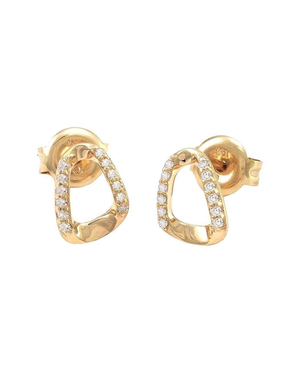 Diamond Select Cuts Metallic 14K 0.07 Ct. Tw. Diamond Earrings