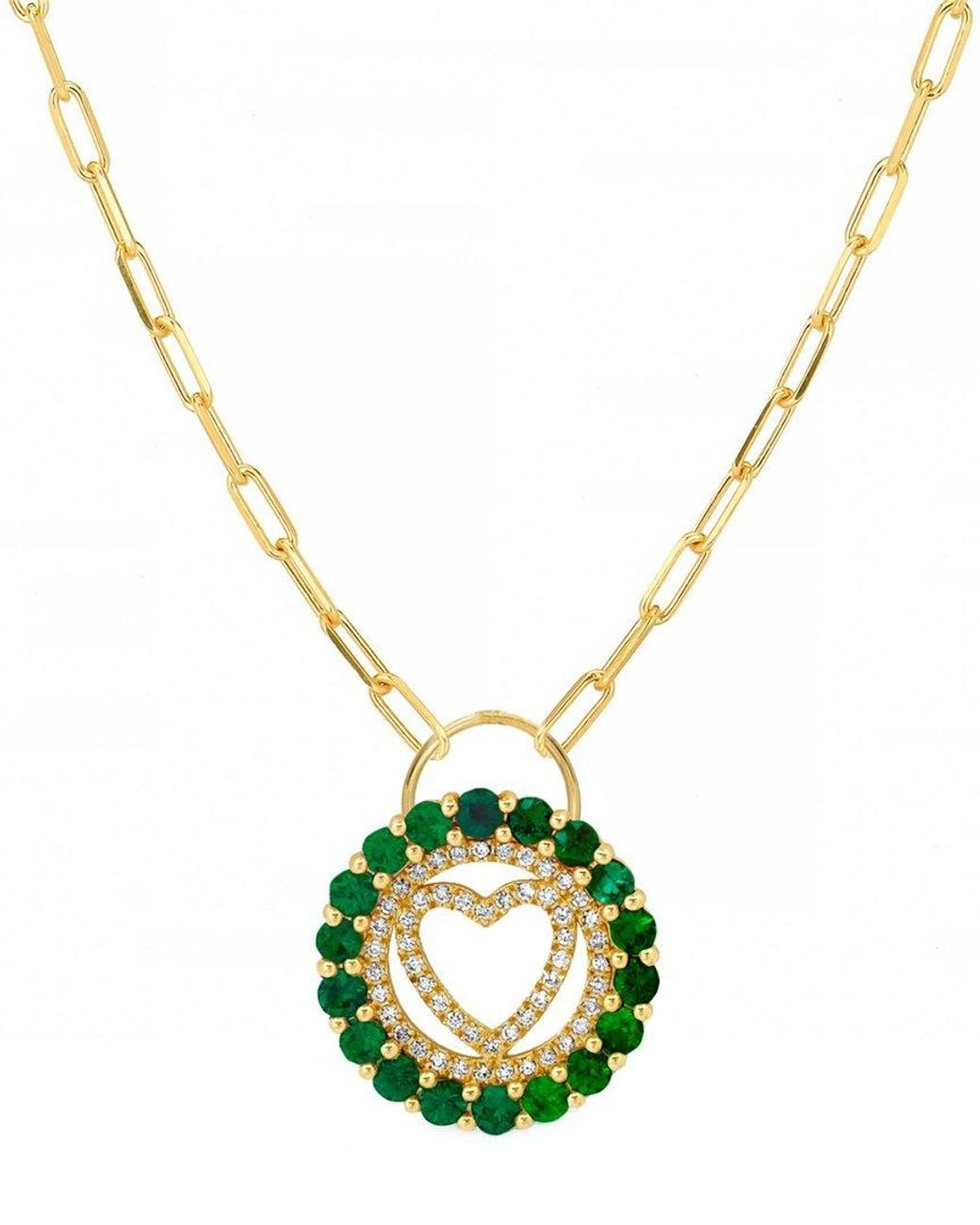 Gabi Rielle Metallic Rise Above The Crowd Collection 14k Over Silver Cz Heart Paperclip Necklace