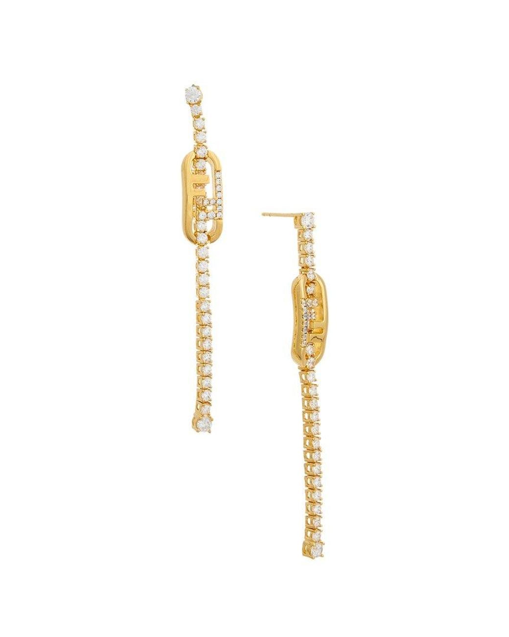 Fendi Metallic O'Lock Earrings