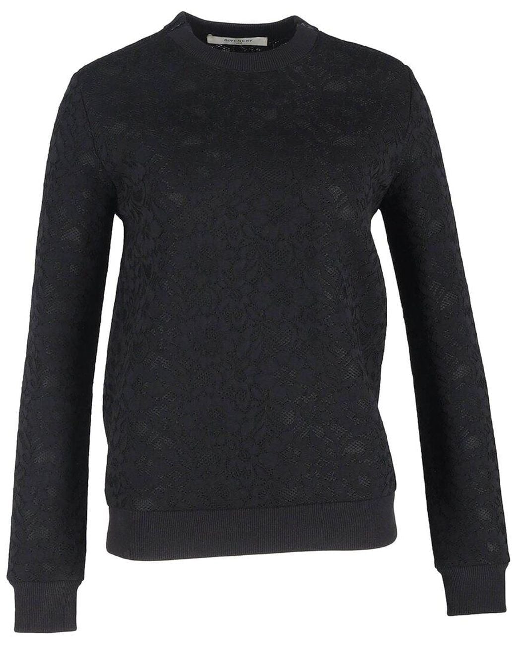 Givenchy Black Lace Detailed Crewneck Sweater, Size Eu (Authentic Pre-Loved)