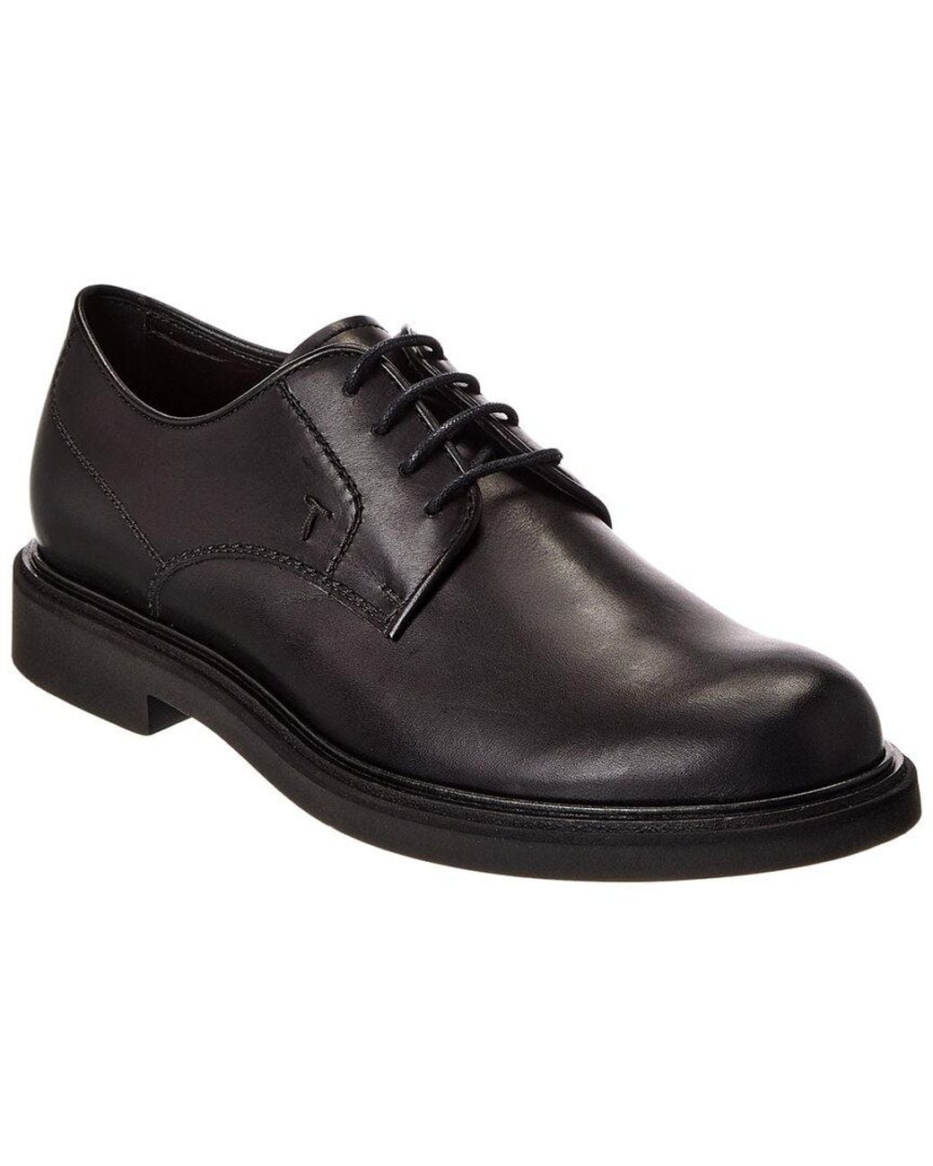Tod's Black Leather Derby for men