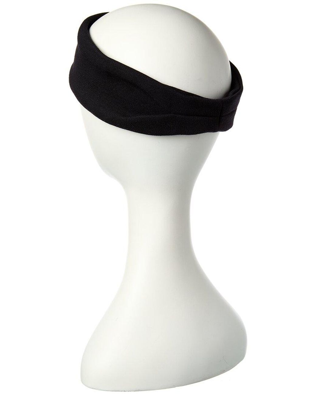 Celine Black Wool triomphe headband Celine Triomphe Headband Black Hair main image 3