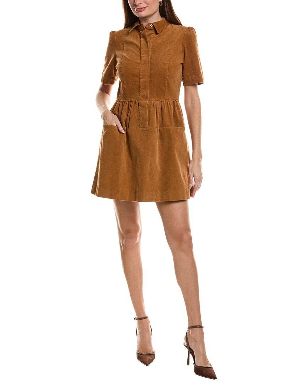 tyler boe Brown Mitzi Pinwhale Corduroy Dress