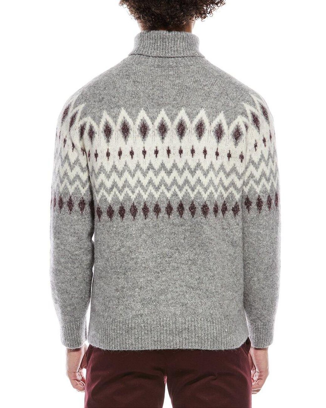 Brunello Cucinelli Gray Alpaca & Wool-Blend Turtleneck Sweater for men