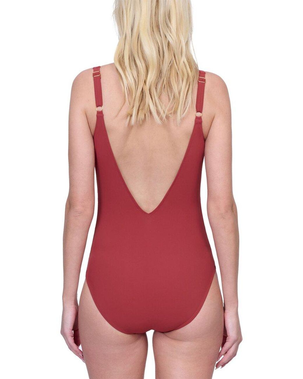 Gottex Red V Neck One-Piece