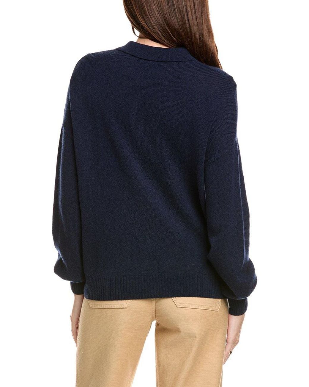Kier + J Blue Kier + J Wool & Cashmere-Blend Oversized Polo Sweater