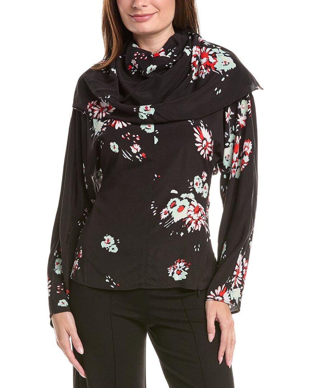 Proenza Schouler Black Ysabelle Silk-Blend Top